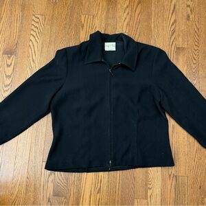 Joseph Ribkoff Black Zip Jacket Women’s XL Structured Minimalist